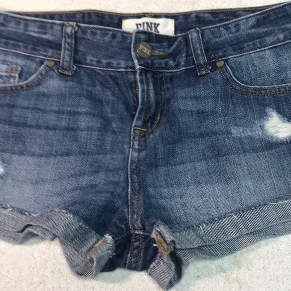 VS PINK denim short shorts size 4 nice - Picture 7 of 8